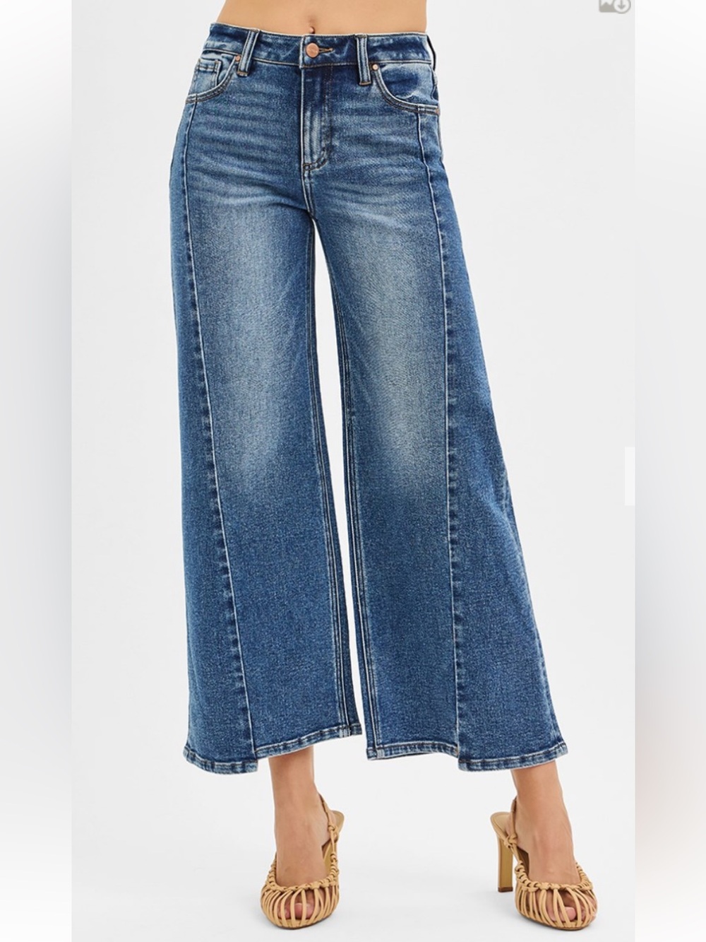 319 RISEN HIGH RISE CROP WIDE FRONT AND BACK SORT STEP HEM JEANS